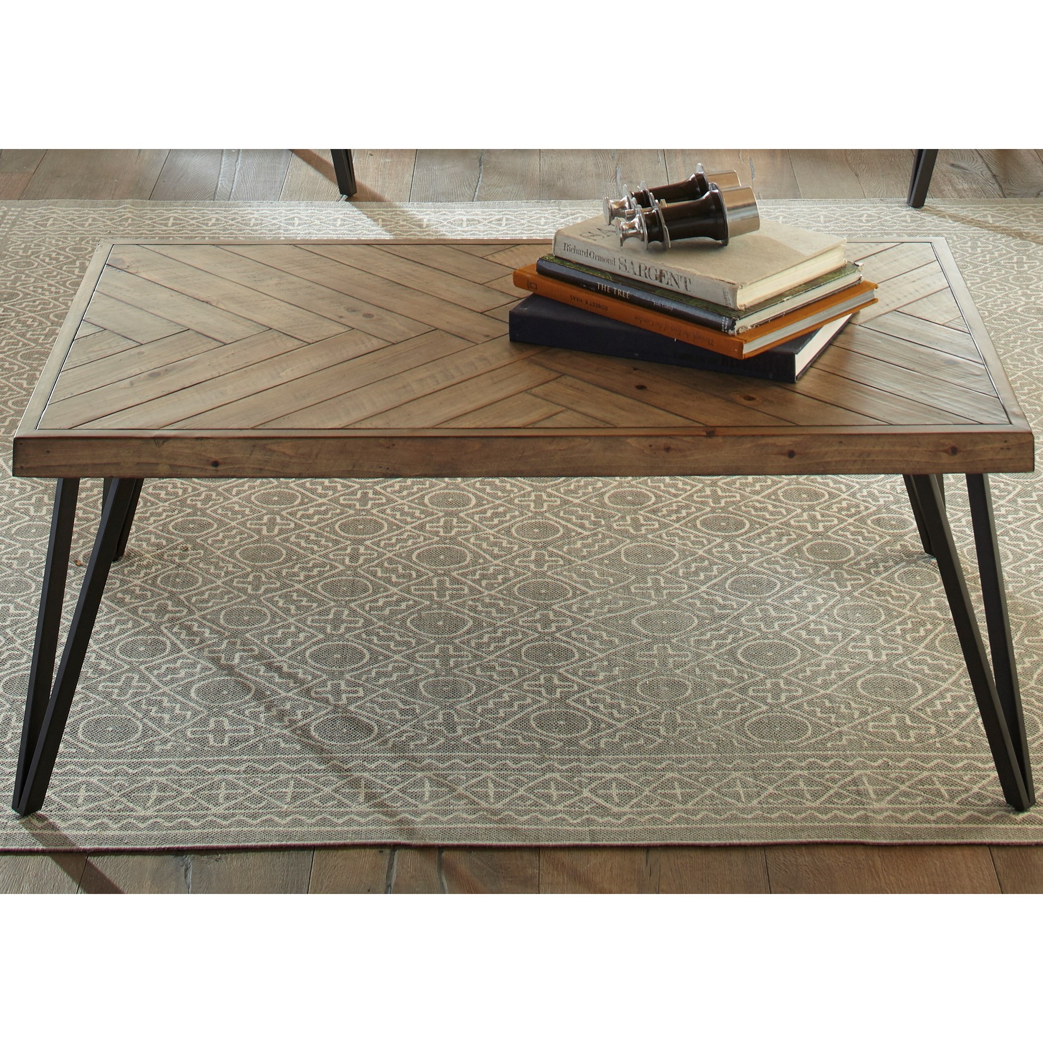 Horizons rustic top caramel table